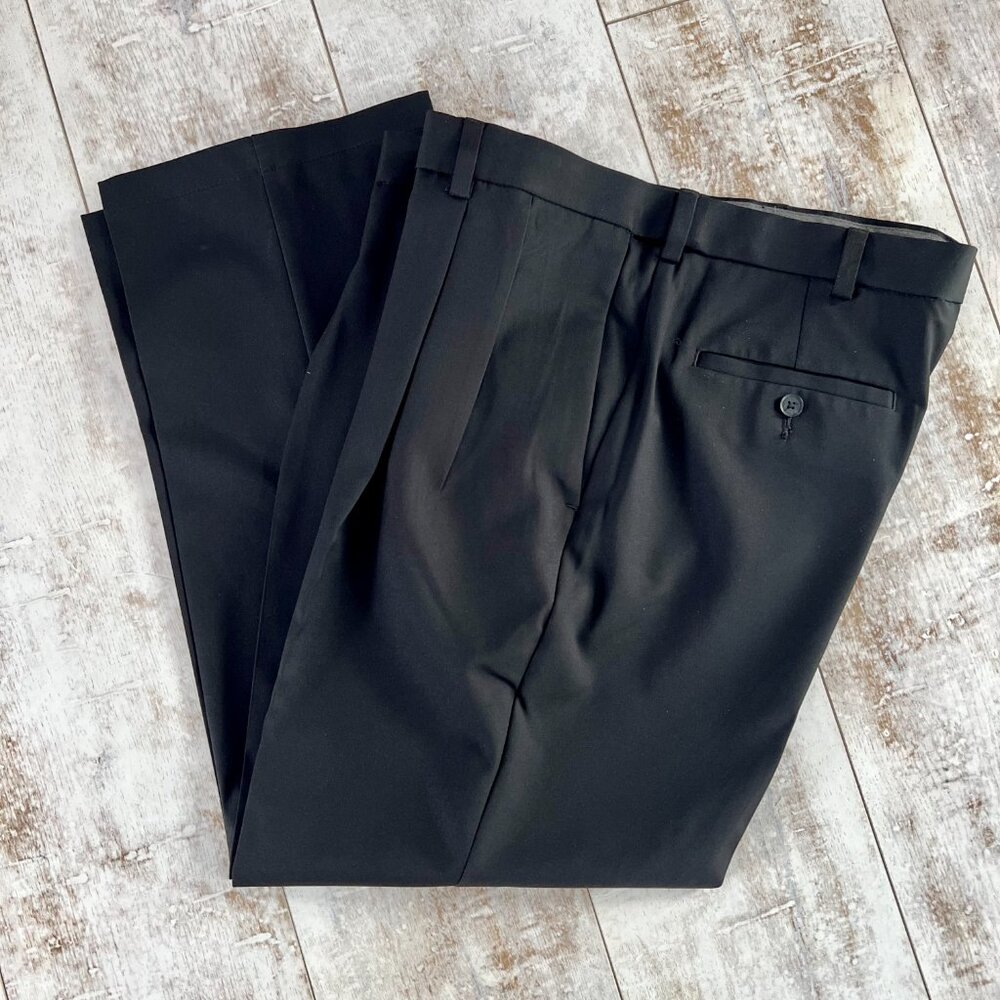 Mens Franco Tassi Black Dress Pants